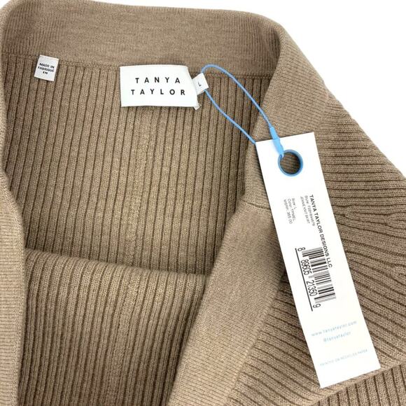 Tanya Taylor Jennie Merino Wool Blend Knit Skirt Camel Size Large NWT $365 MSRP - Picture 3 of 8